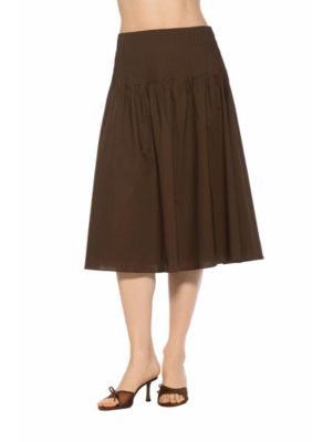 Women's Esme Pintuck Waist Full Poplin Skirt