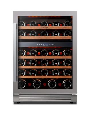 24 Inch 52 Bottle Wine Cooler Refrigerator, 40-65degree(s)F Dual Zone Wine Refrigerator,3 LED Built-in for Home(5.65 cu.ft)