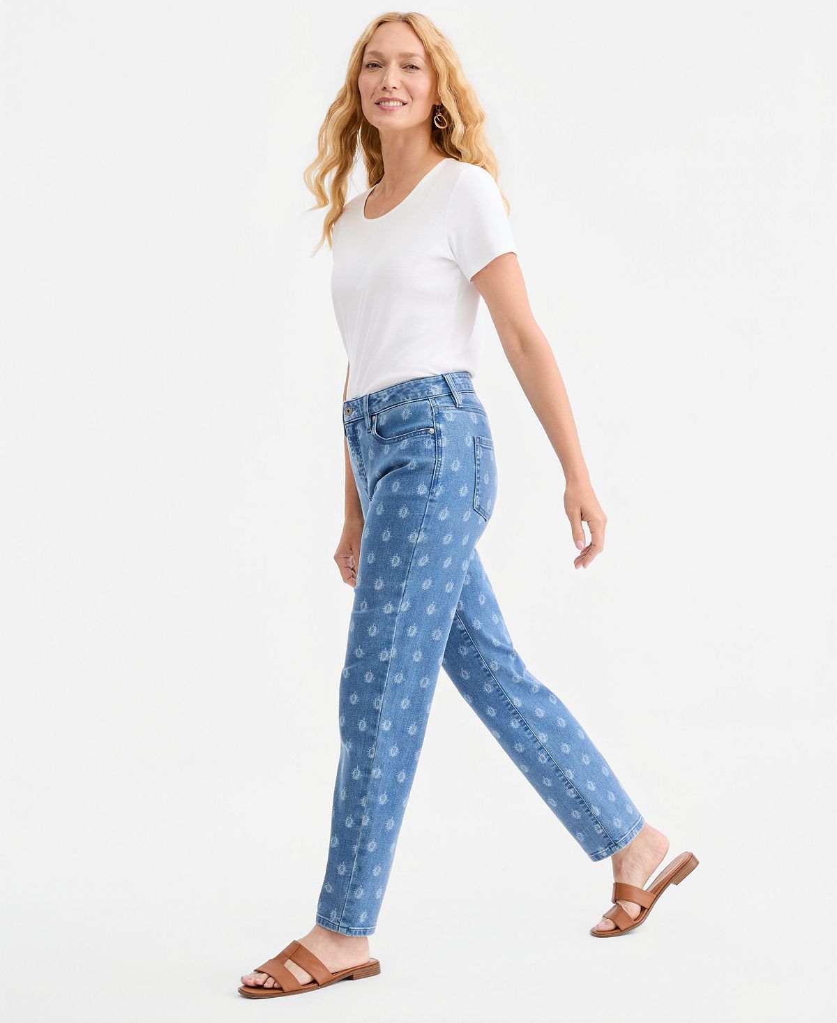 Style & Co Women's Printed High-Rise Natural Straight-Leg Jeans, Macy's Exclusive view 2 — MAYCSS fashion products