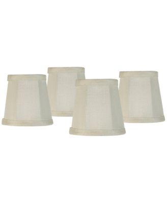Imperial Shade Set of 4 Empire Lamp Shades Cream Small 3" Top x 4" Bottom x 4" High Candelabra Clip-On Fitting