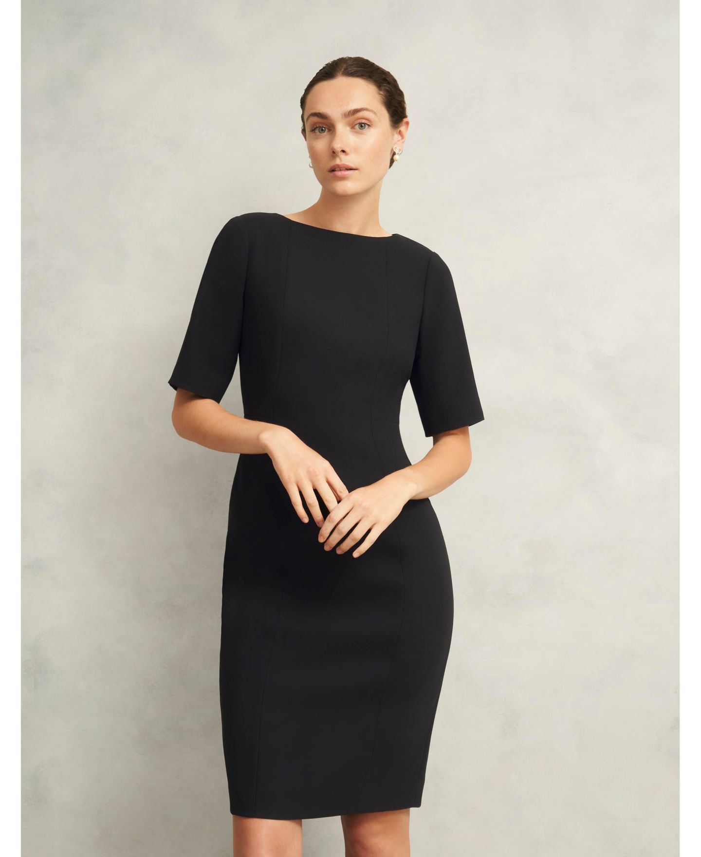 Женское платье Hobbs London Rae Sleeved, цвет: Чёрный — фото 10