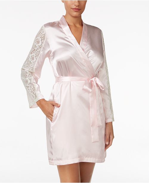 Thalia Sodi LaceSleeve Satin Wrap Robe, Created for Macy's & Reviews