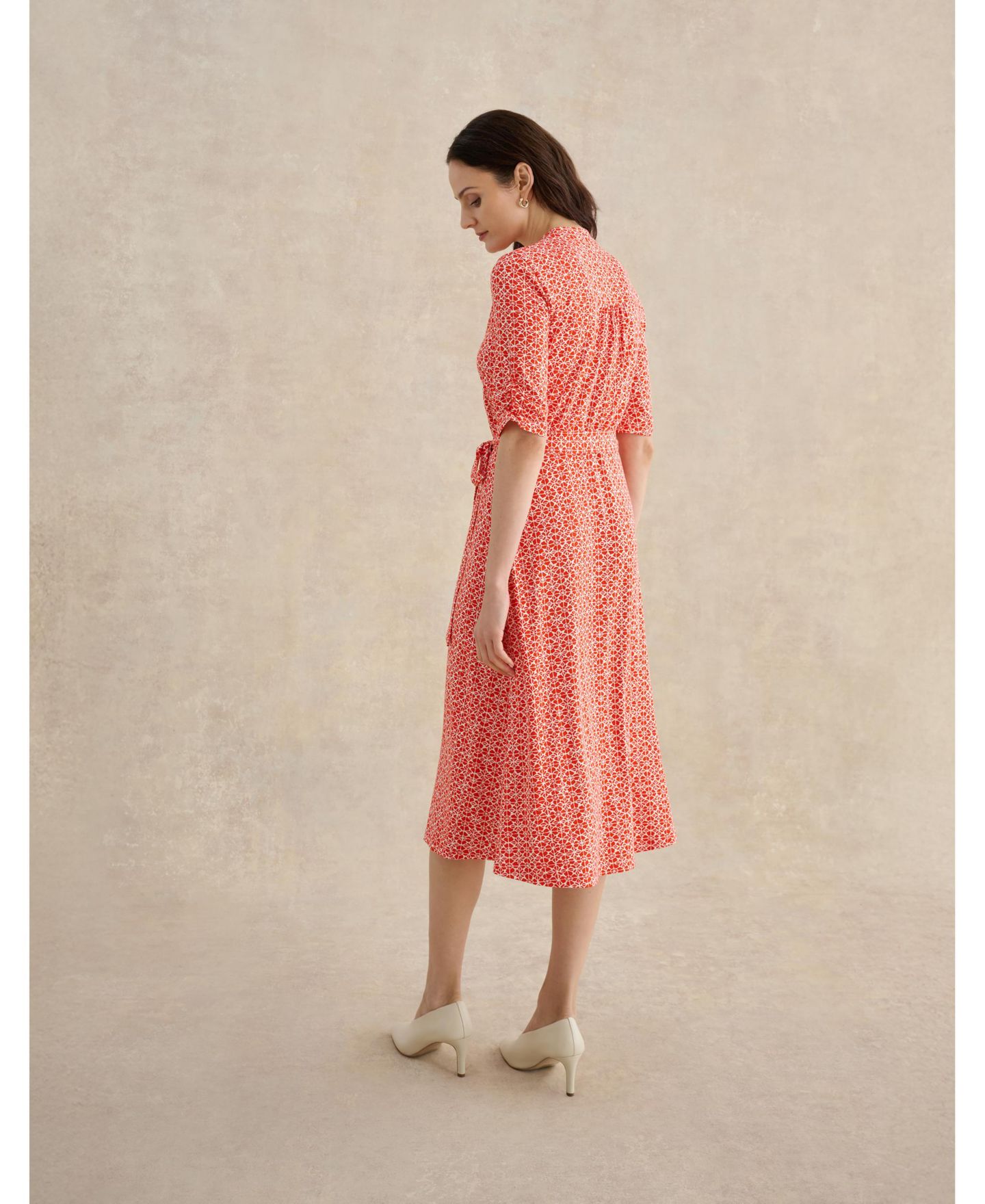 Женское платье Hobbs London Cathy 3/4 Sleeve Jersey Midi, цвет: Средний красный — фото 5