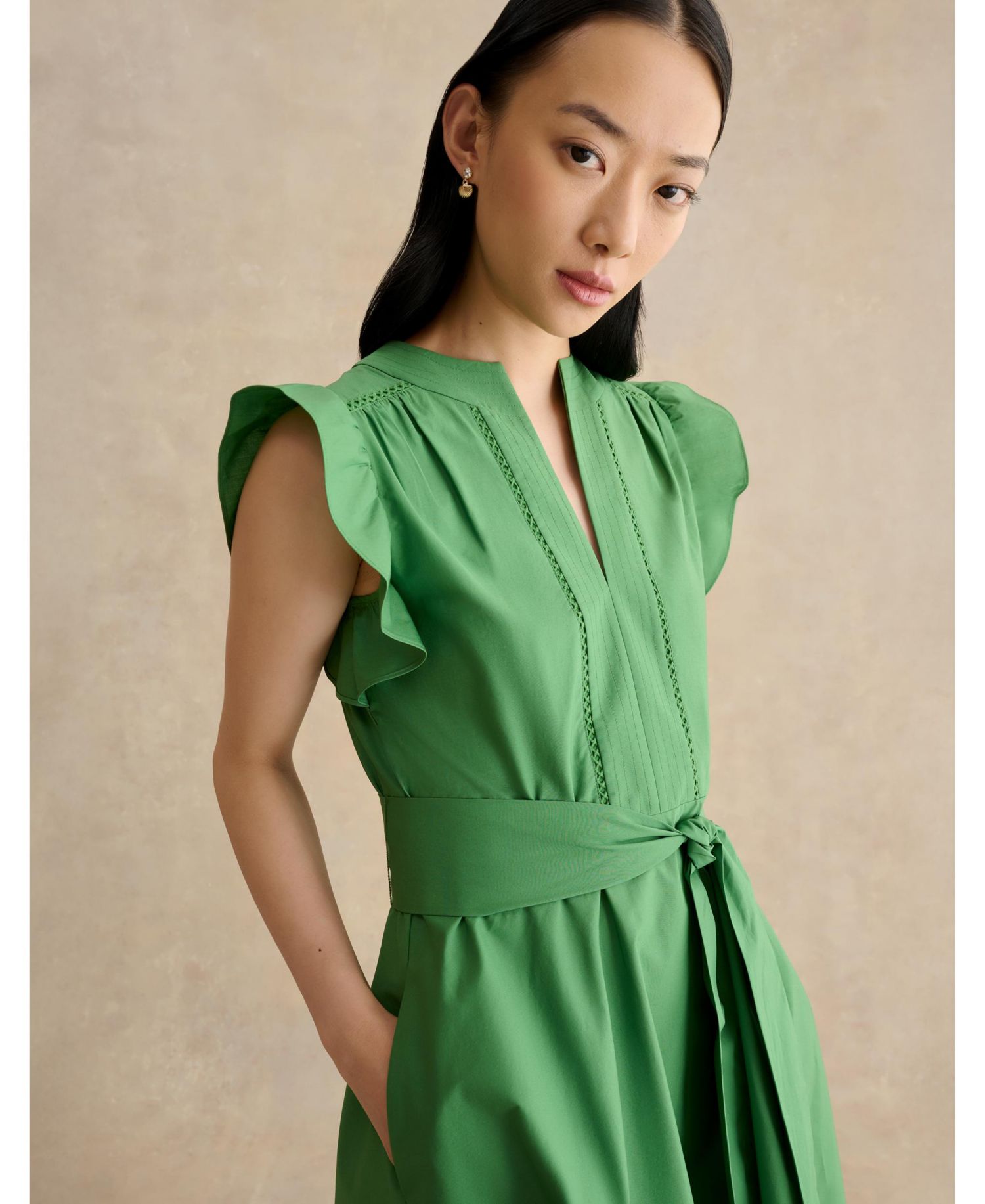 Women's Vanessa Ruffle Sleeve Midi Dress