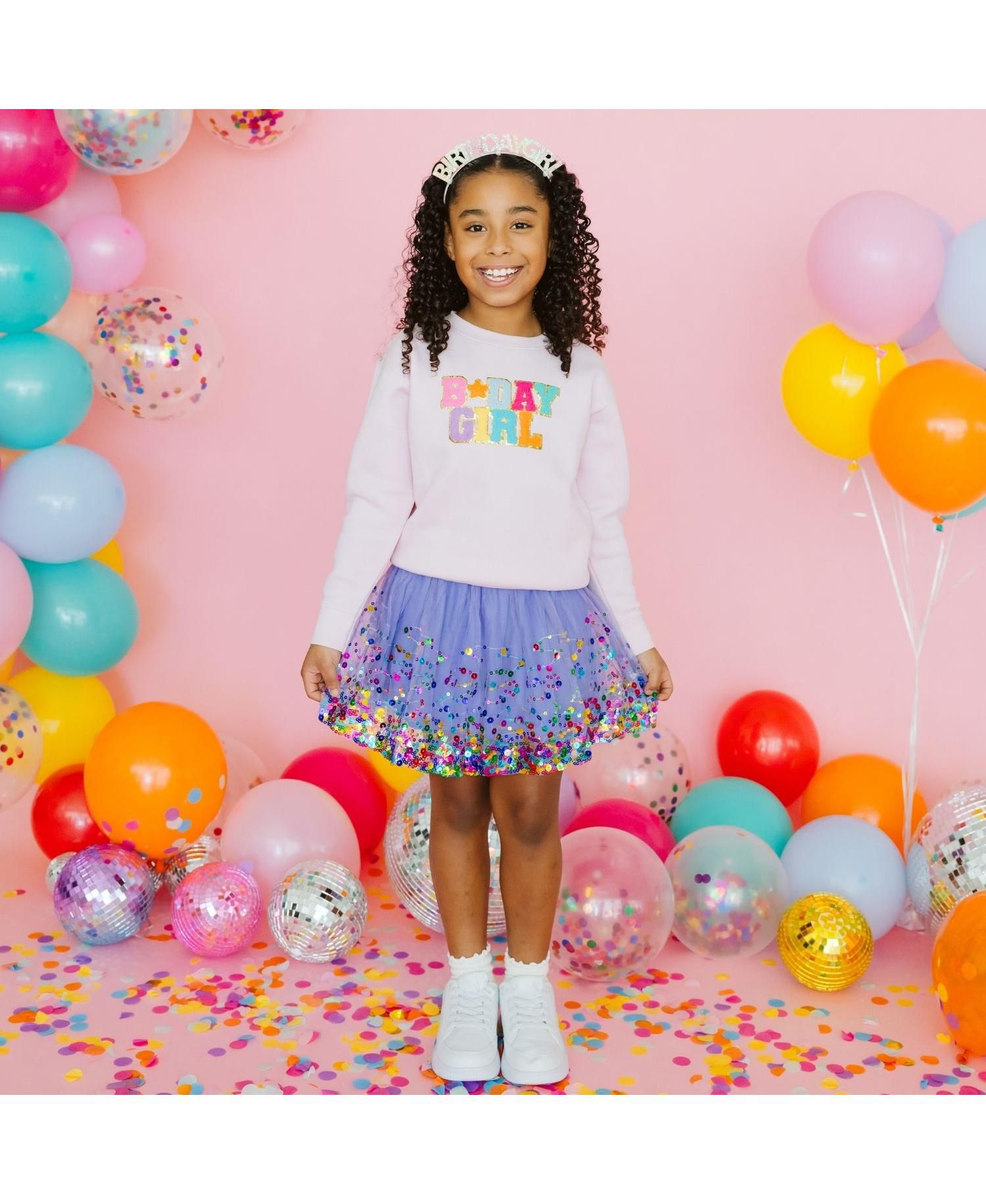 Little and Big Girls Lavender Confetti Tutu Skirt