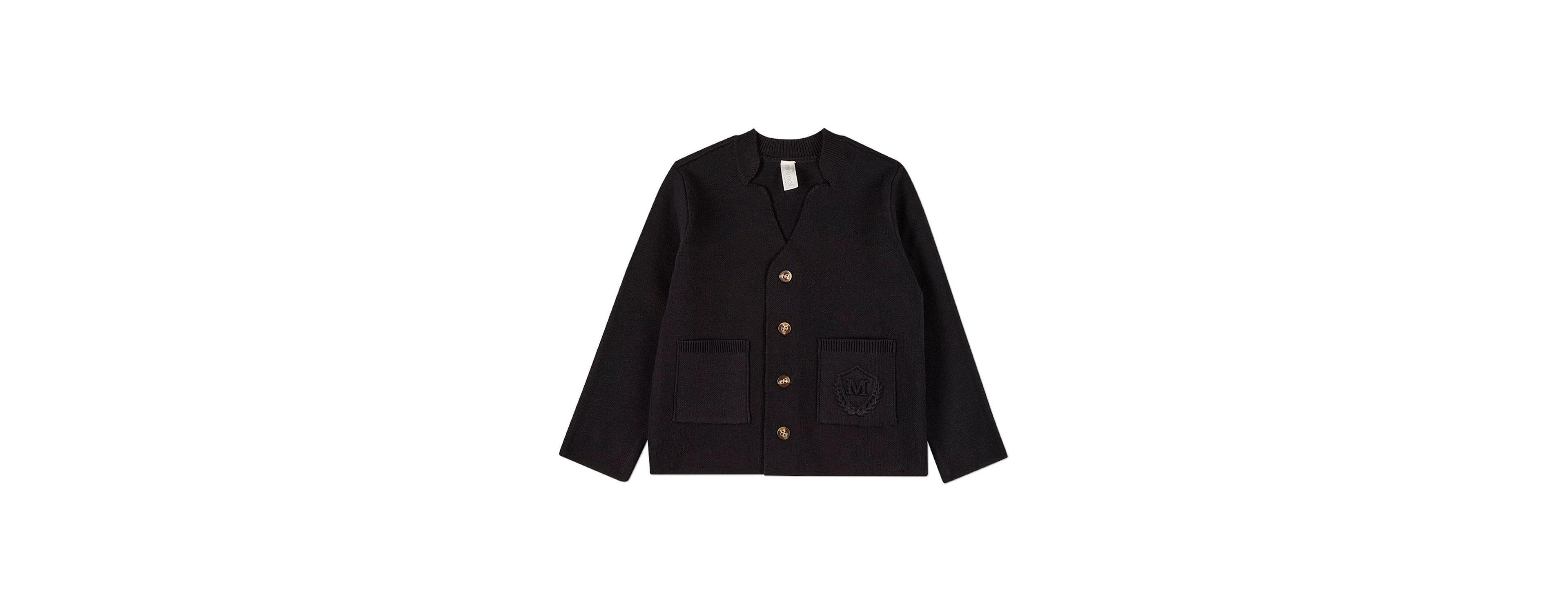 MeMoi Little Girls 100% Cotton Knit 2-Pocket Button-Down Cardigan With Raised Crest
