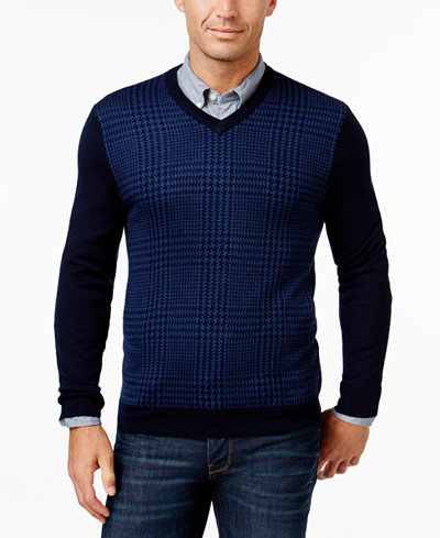 Club Room Men's Merino Blend V-Neck Sweater, Only at Macy's - Sweaters ...