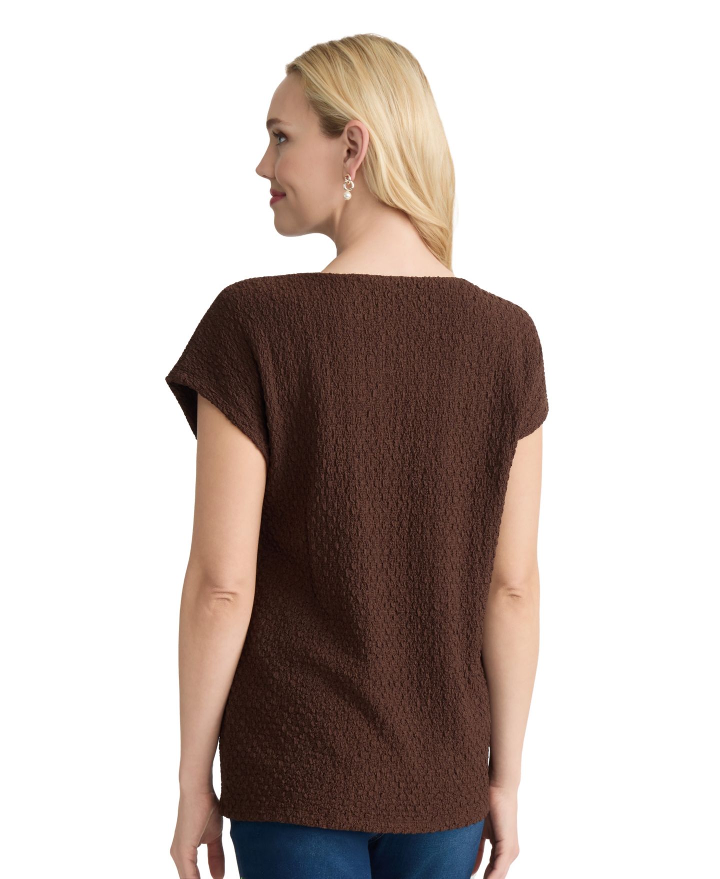 Женский топ Jones New York Extended Shoulder Top, цвет: Fudge — фото 4