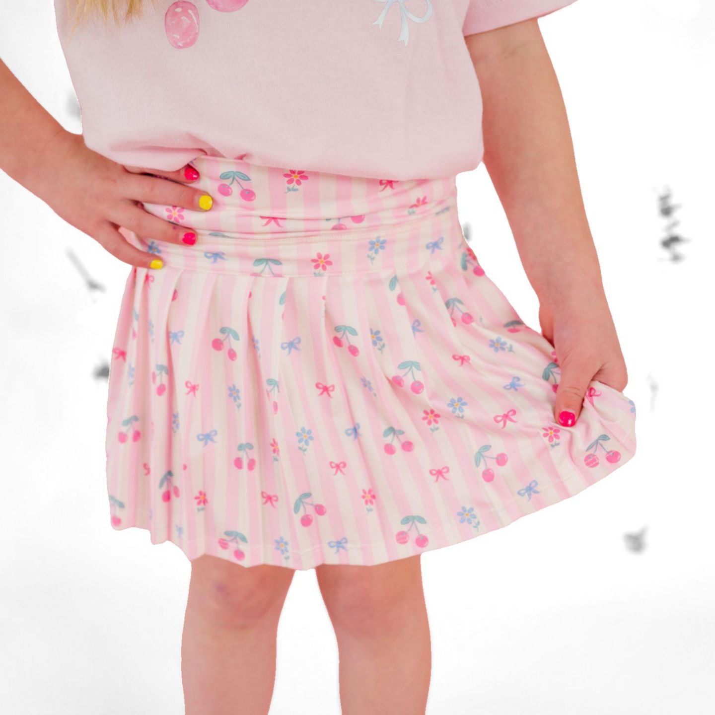 Юбка-шорты Sweet Wink Cherry Bow Athletic Skort для девочек, цвет: Светлый розовый — фото 3