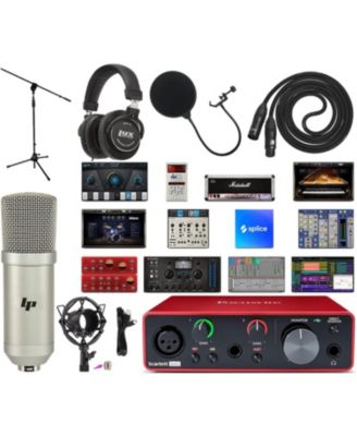 Scarlett Solo 3rd Gen Audio Interface Bundle with Condenser Mic, Headphones and Stand