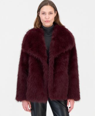 Women's Faux Fur Extended Collar Coat