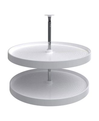 28'' Lazy Susan Full-Circle Polymer Two-Shelf, White, 2062-28-11-1