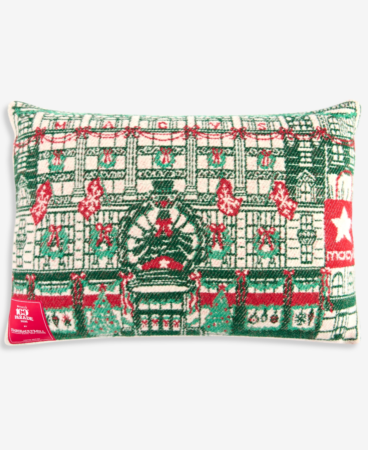 Faribault Mill Macy's 100th Thanksgiving Day Parade Herald Square Building Motif Decorative Throw Pillow Cover, 15" x 20", Macy's Exclusive