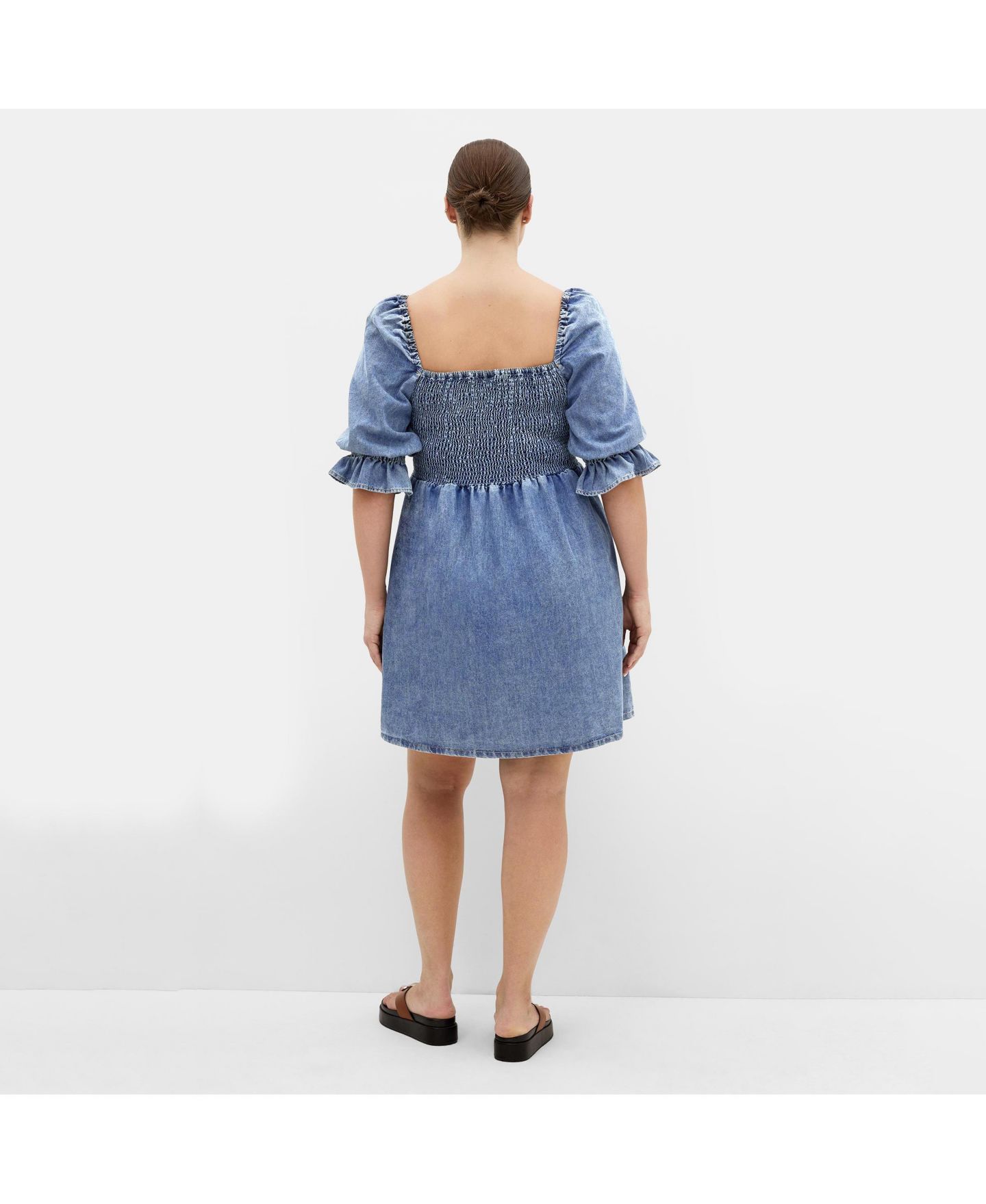 Женское платье CITY CHIC Kaitlyn Denim Midi, цвет: Светлая варка — фото 3