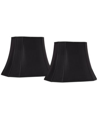 Set of 2 Oblong Lamp Shades Medium 10" Wide x 7" Deep at Top 16" Wide x 12" Deep at Bottom 12.5" High Spider Harp Finial