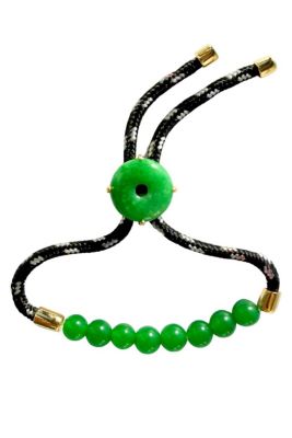 seree Paracord Jade Slider Bracelet - Black 88$