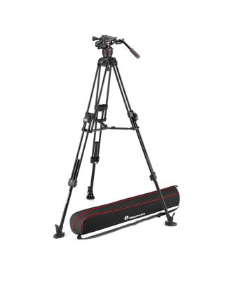 Nitrotech 608 Series Fluid Video Head with 645 FAST Twin Leg Aluminum Tripod and Mid-Level Spreader