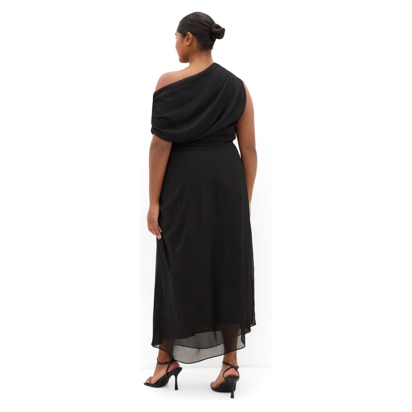 Женское платье CITY CHIC Vivid Lurex Stripe Maxi, цвет: Металлик чёрный — фото 2