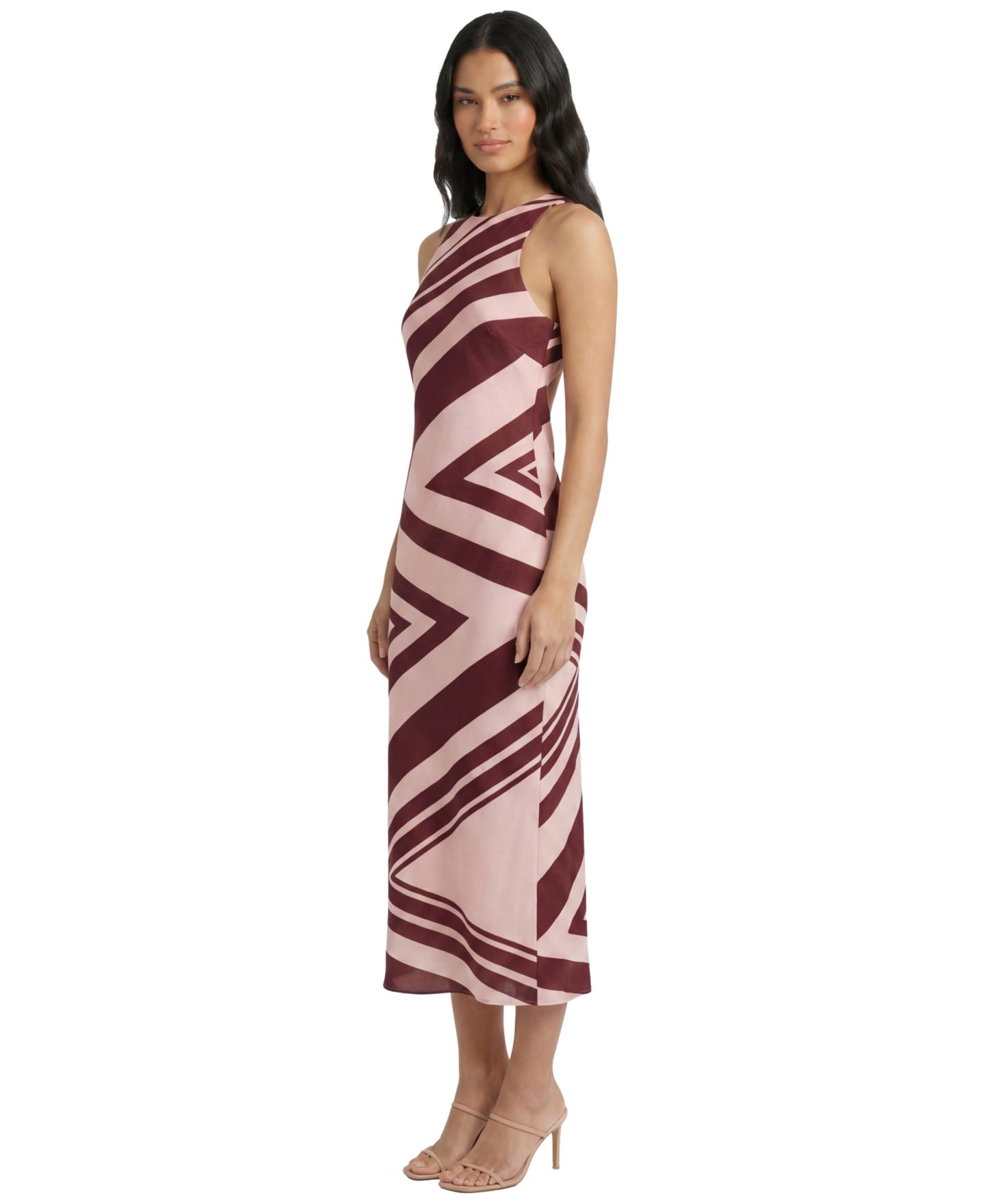 Женское платье Donna Morgan Printed Sleeveless Midi, цвет: Кремовый / Коричневый — фото 2