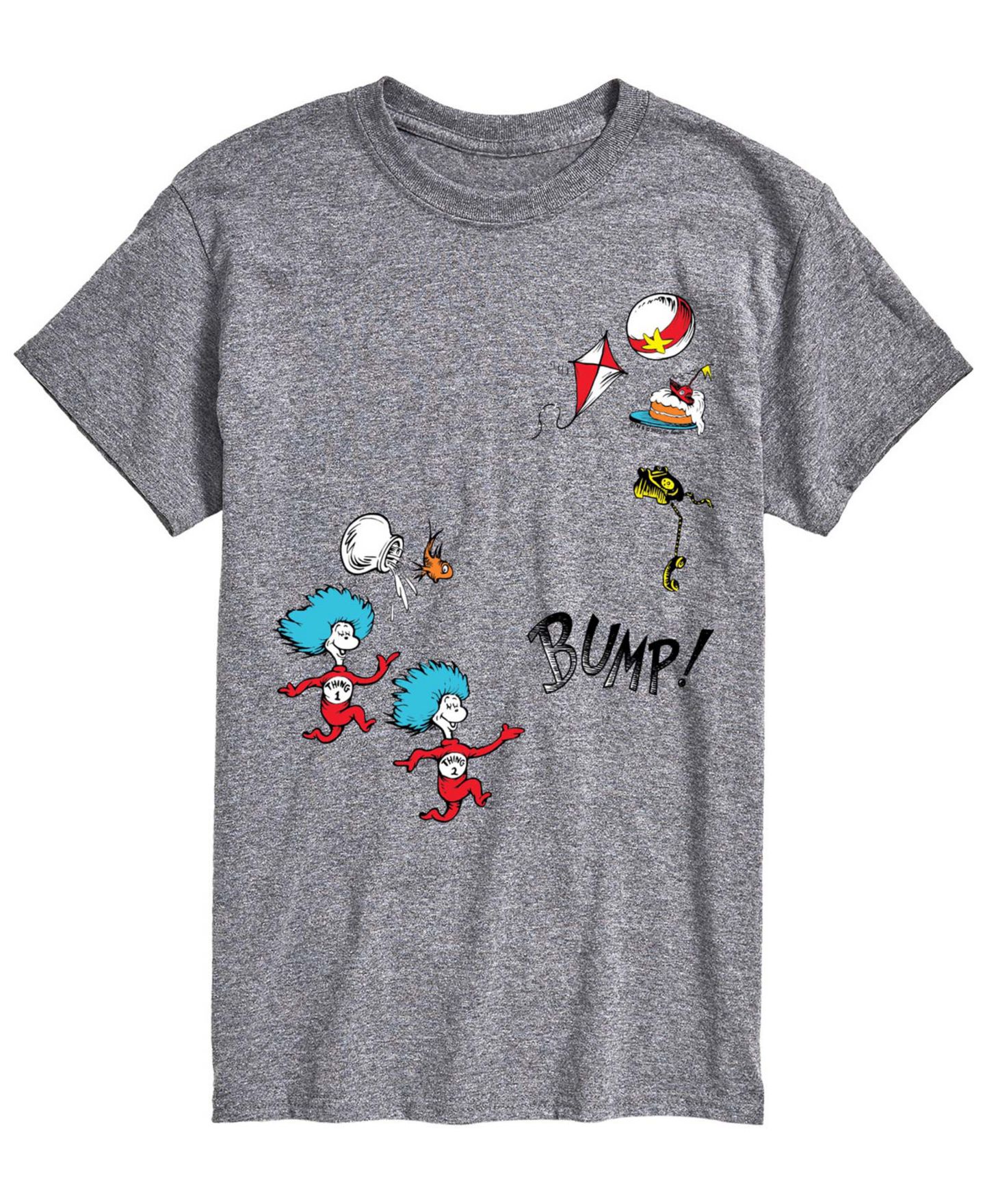 Мужская футболка AIRWAVES Dr. Seuss Thing And Fish Short-Sleeve Graphic, цвет: Меланжевый — фото 1