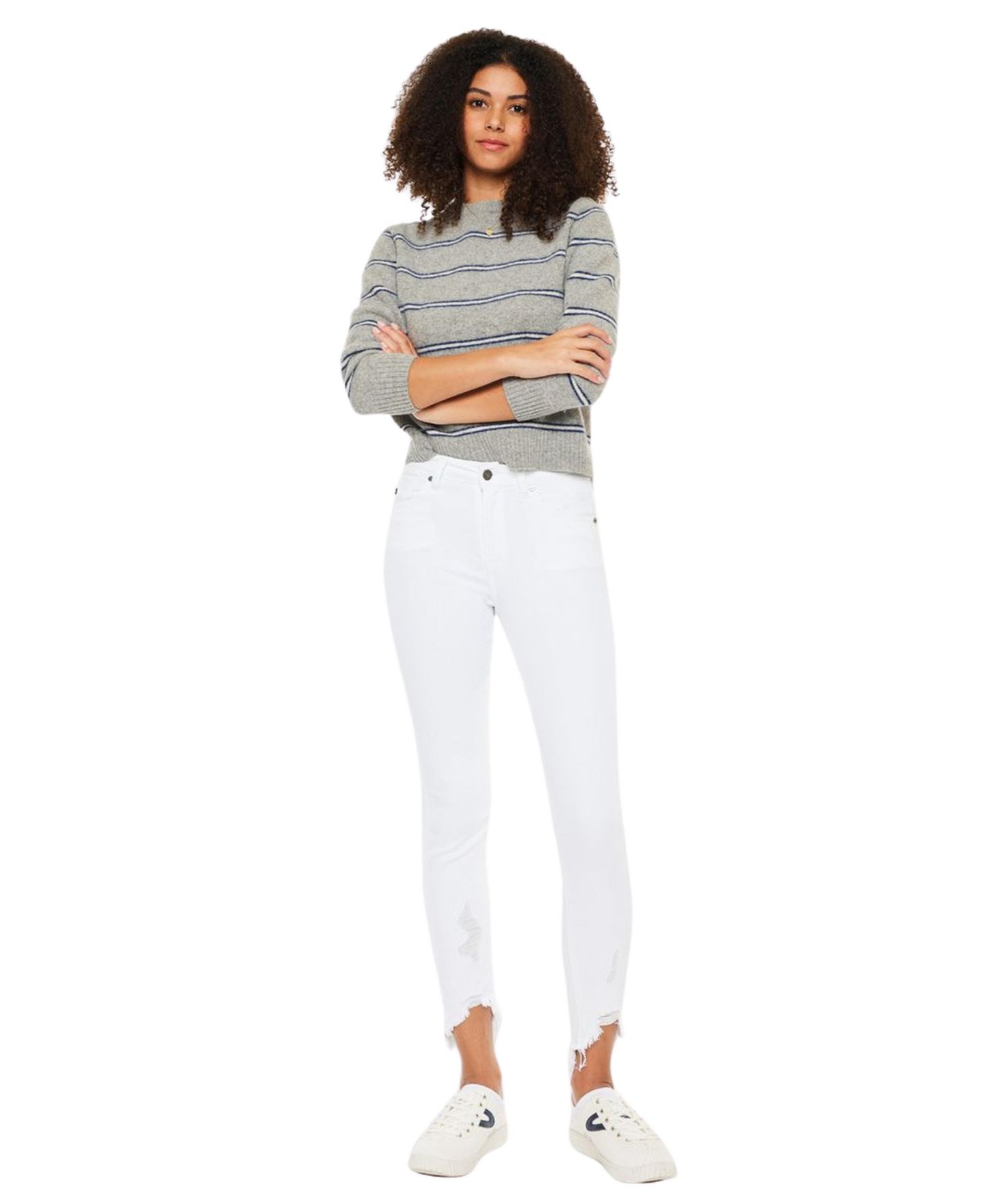 Женские джинсы KanCan Sadie High Rise Ankle Skinny, цвет: Белый — фото 4