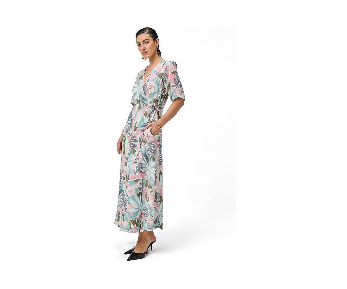 Reistor Women's Floral Print A-Line Wrap Maxi Dress view 3 — MAYCSS fashion products