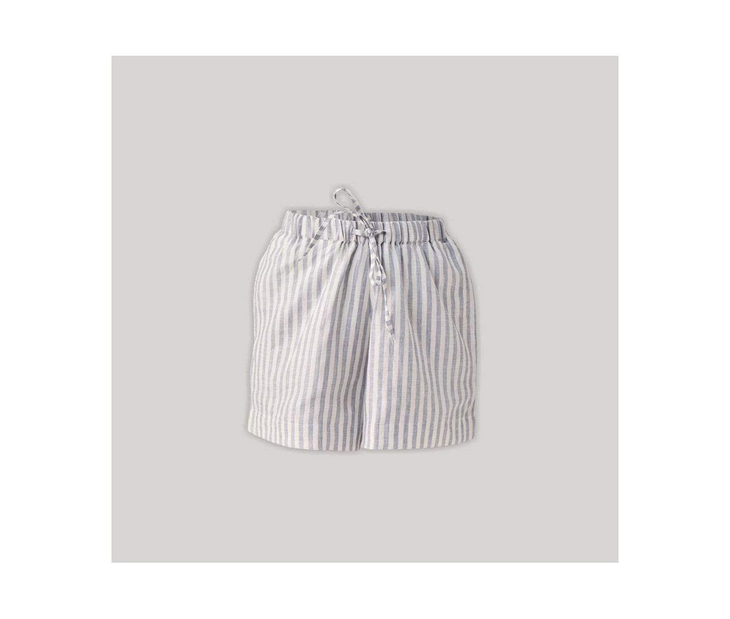 Женские шорты Reistor Striped Linen Drawstring Relaxed, цвет: Полосатый льняной — фото 6