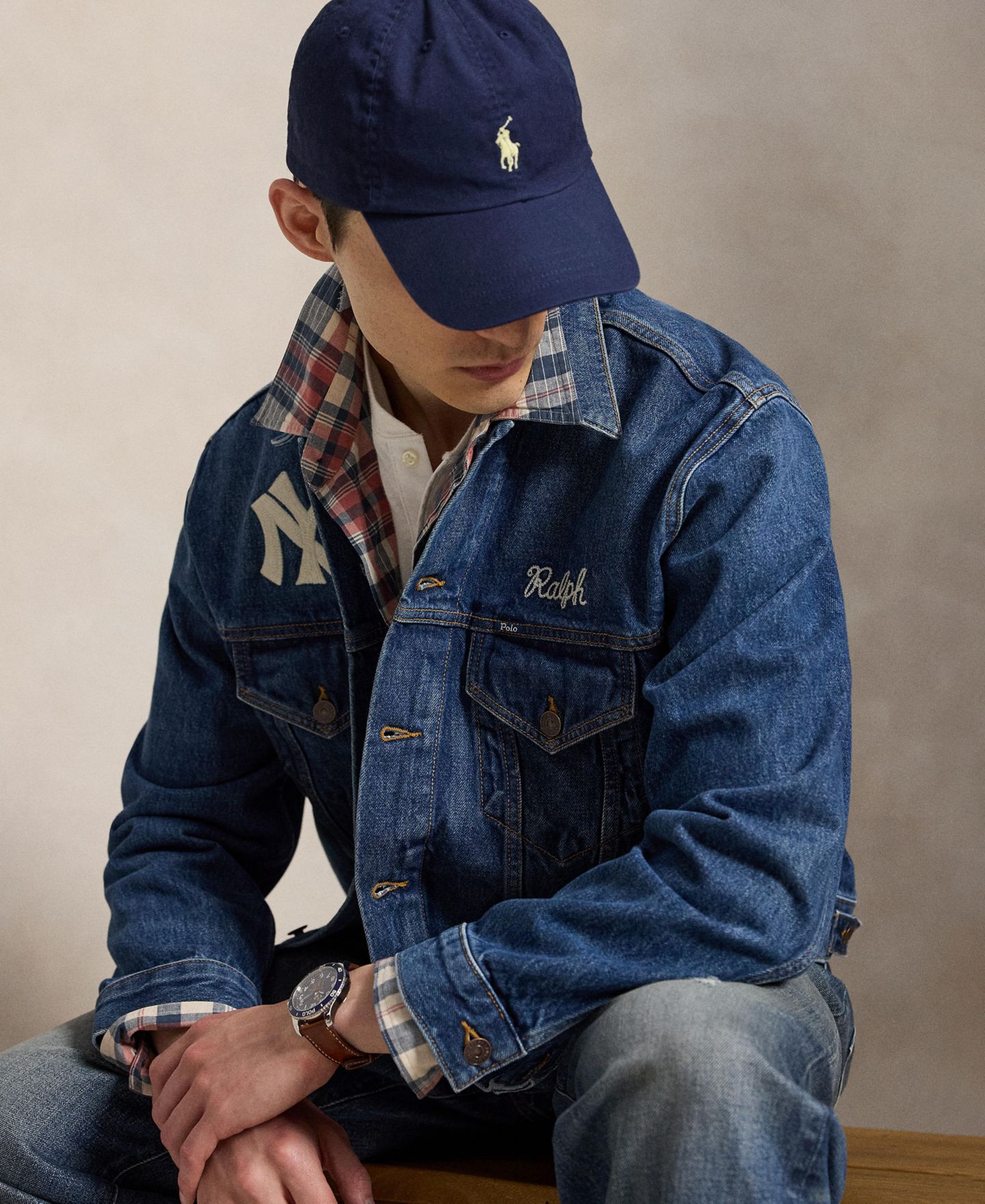 Мужская куртка Polo Ralph Lauren Yankees Trucker, цвет: Elliots — фото 3