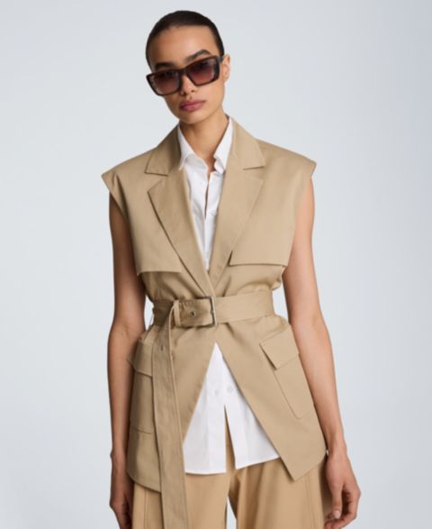Женские жилеты Kenneth Cole Women's Belted Notch Collar Vest