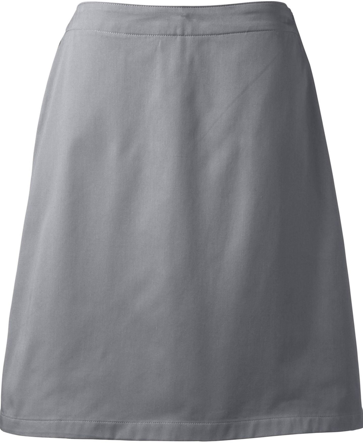 Женские юбки Lands' End Plus Size Blend Chino Skort Top of Knee, цвет: Серый — фото 7