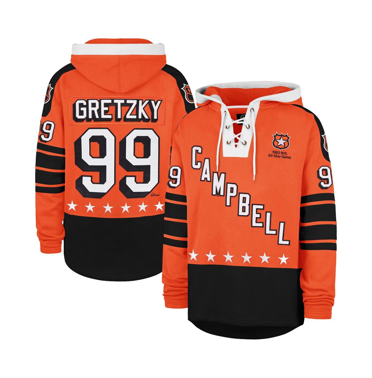 Мужское худи '47 Brand Wayne Gretzky Orange 1983 NHL All-Star Game Superior Lacer — фото 1