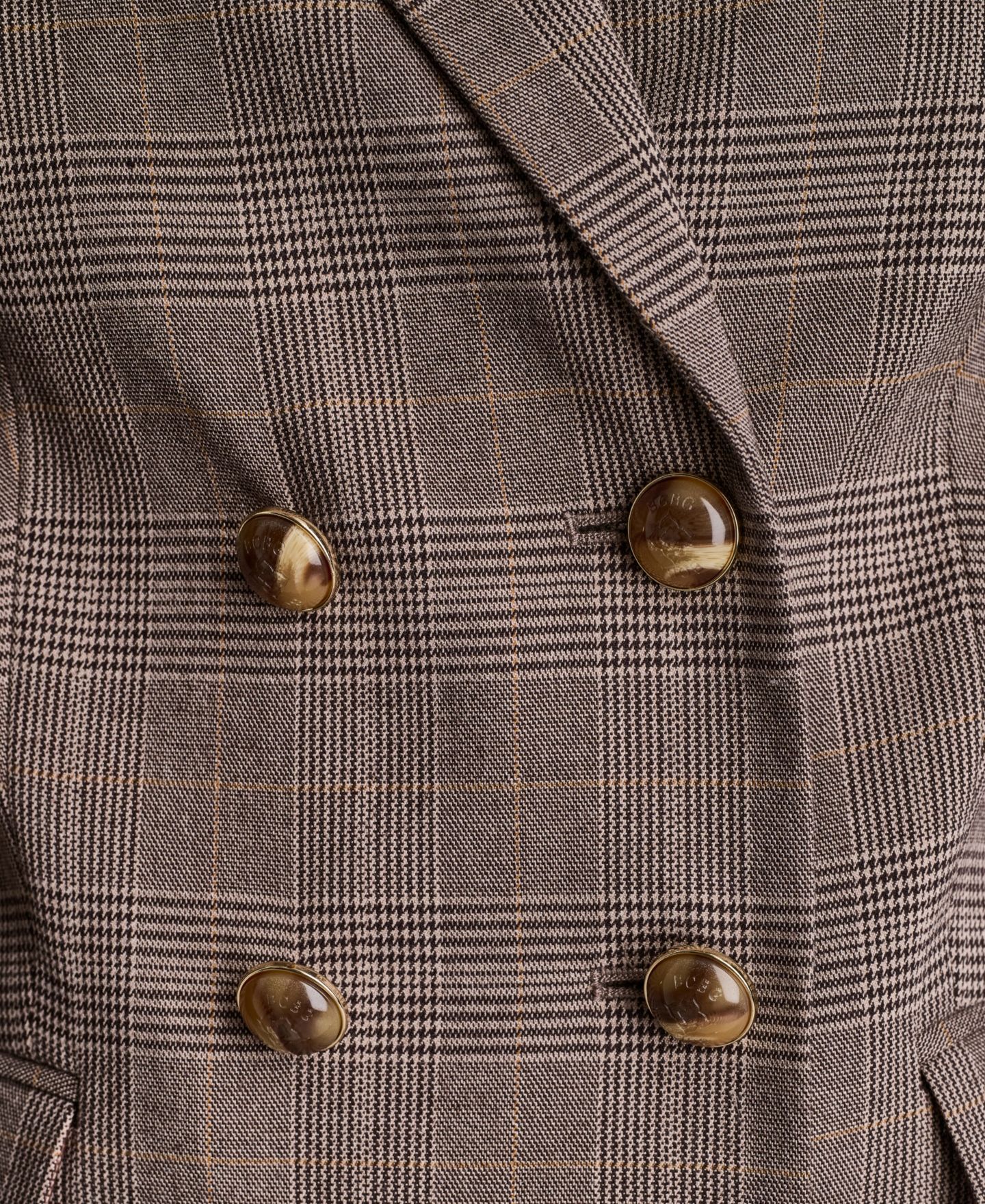Женский пиджак BCBG Suits Peak Lapel Collar Blazer, цвет: Тёмно-коричневый сумеречный разноцветный — фото 11