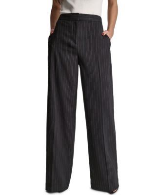 Women's Pinstripe Full-Length High-Rise Pants
