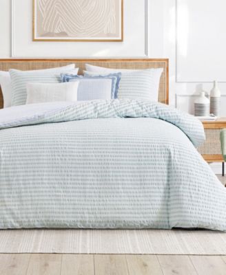 Seersucker Stripe 3-Piece Comforter Set, Full/Queen