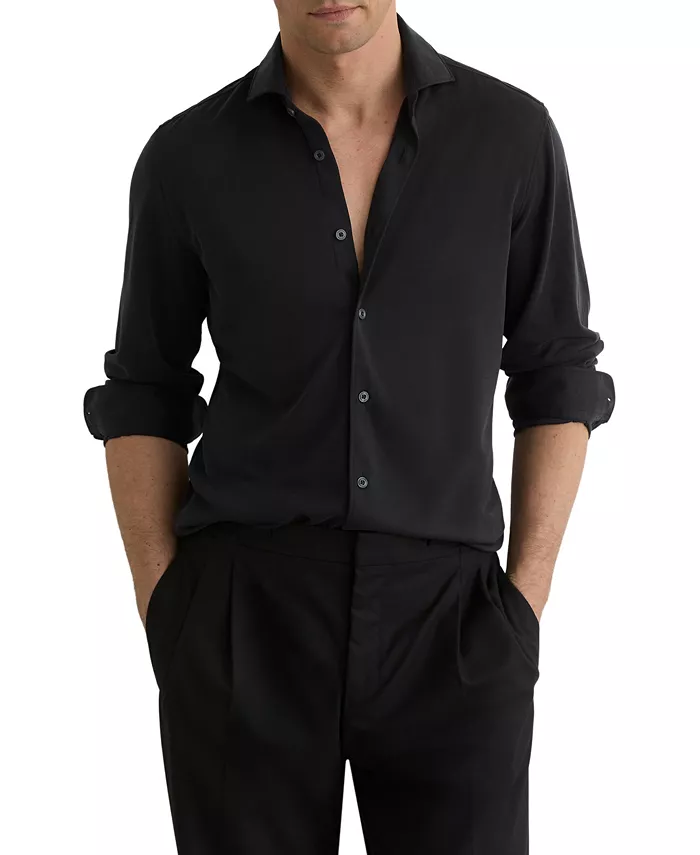 Men's Davaro Regular-Fit Stretch-Modal Cutaway-Collar Shirt - thumbnail 6
