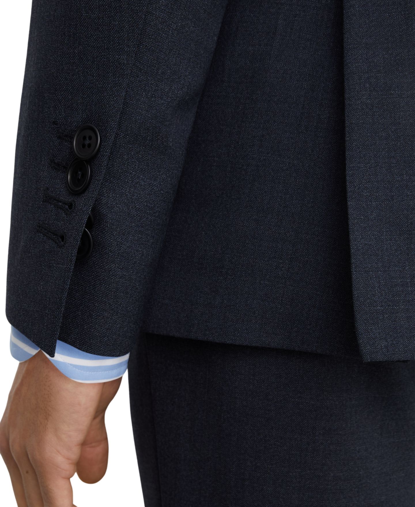 Мужской пиджак REISS Fiber Tailored-Fit Wool Textured Single-Breasted Blazer, цвет: Синий — фото 3
