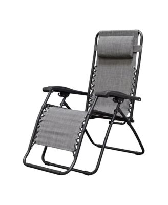 Caravan Sports Zero Gravity Outdoor Folding Camping Patio Lounge Chair, Gray