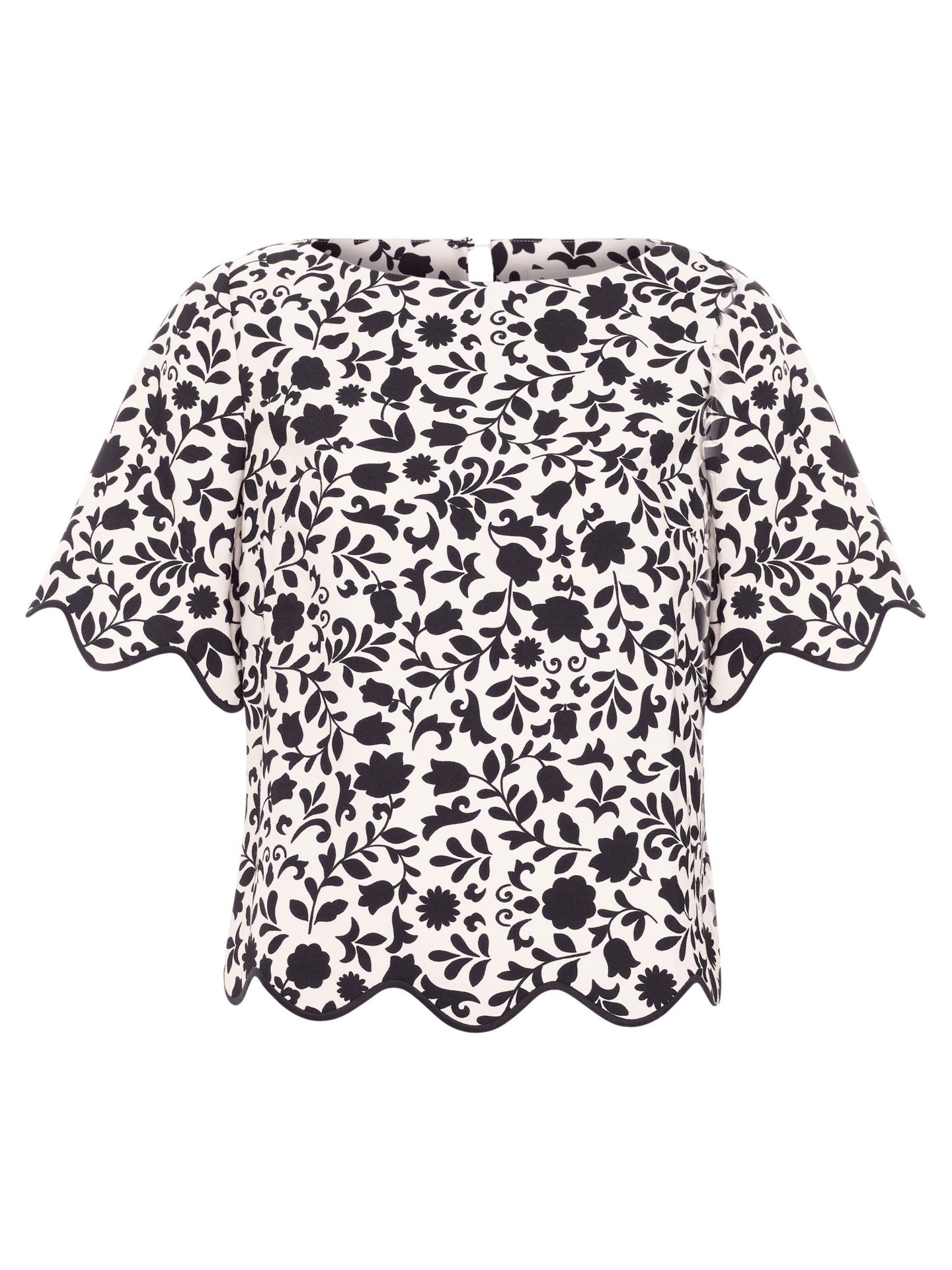 Женский топ Phase Eight Abi Printed, цвет: Чёрный / Слоновая кость — фото 6