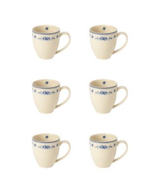 Villa Floral Pattern Mugs, Set of 6