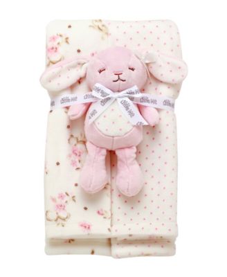 Little Me Baby Bunny Lovey and Blanket 2-Piece Set - PinkOff White 25$
