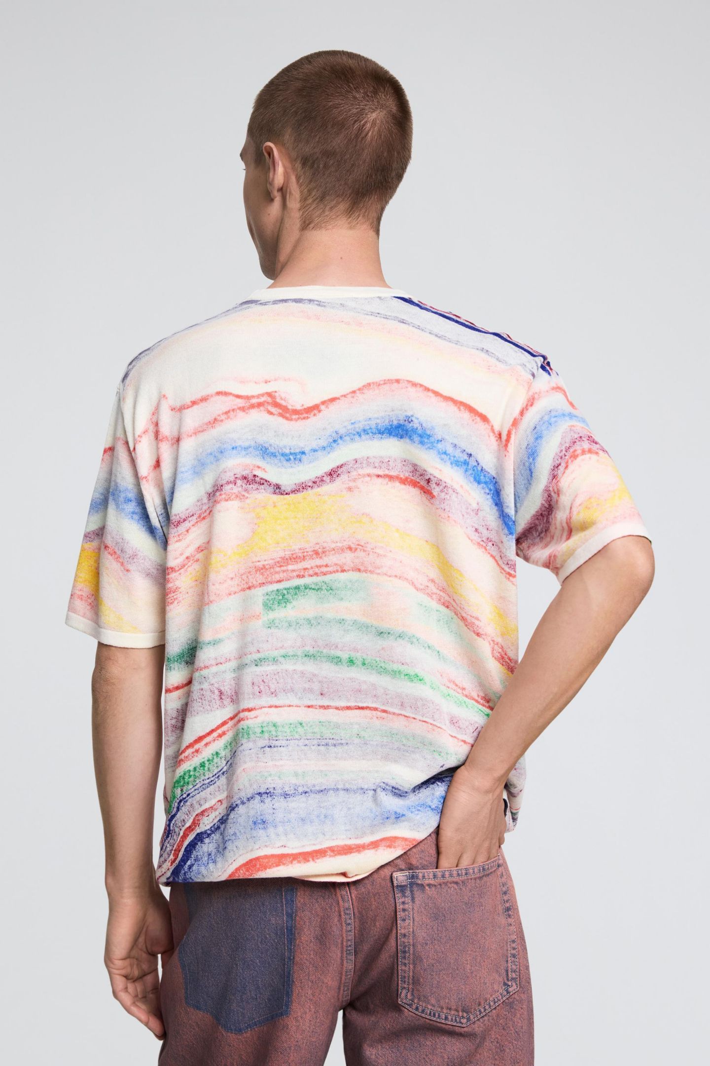 Мужская футболка Desigual Abstract print, цвет: Тёмный серый — фото 5