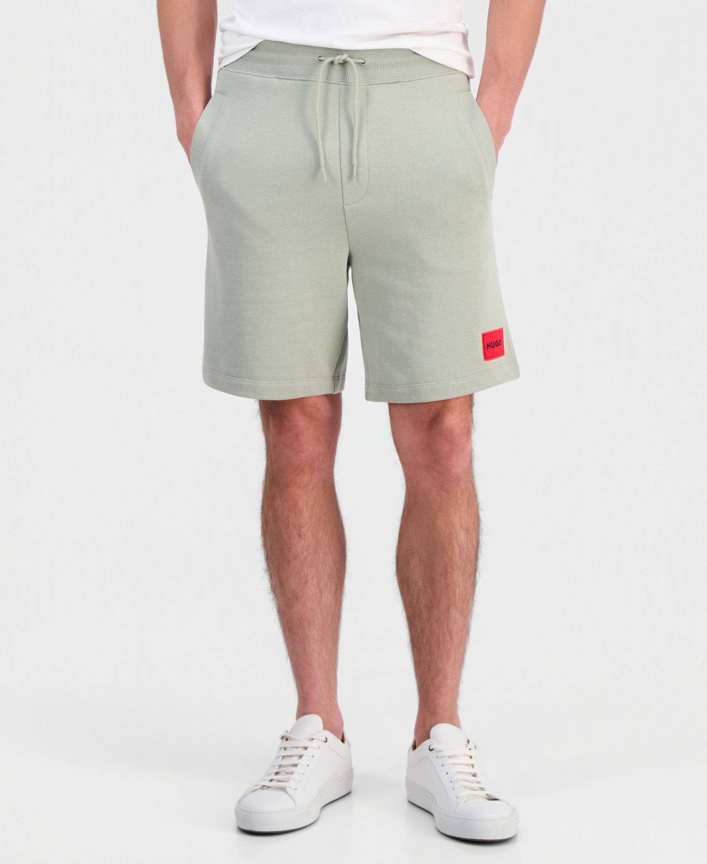 Мужские шорты Hugo Boss HUGO by Diz222 Logo Patch Jersey Shorts, цвет: Lt/Pas Grn — фото 2