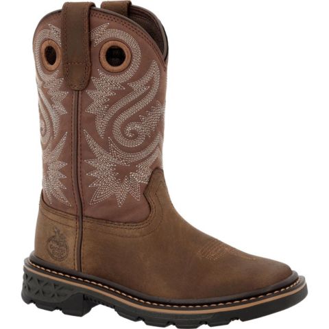 Детские ботинки GEORGIA BOOT Big Kid's Carbo-Tec FLX Pull-On Boot, цвет: Коричневый