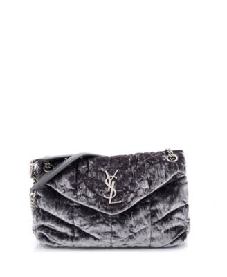 Small Loulou Puffer Shoulder Bag Quilted Velvet