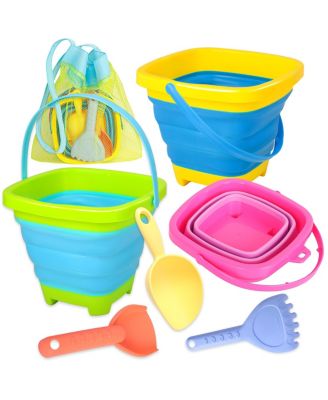Collapsible Beach Sand Bucket Set With Shovels
