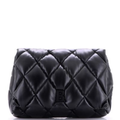 Large Touch Clutch Quilted Puffy Leather