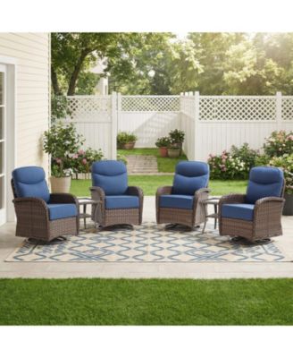 Outdoor Wicker Patio Furniture Set,High Back Swivel Rocker Patio Chairs withThickened Cushions and Side Table