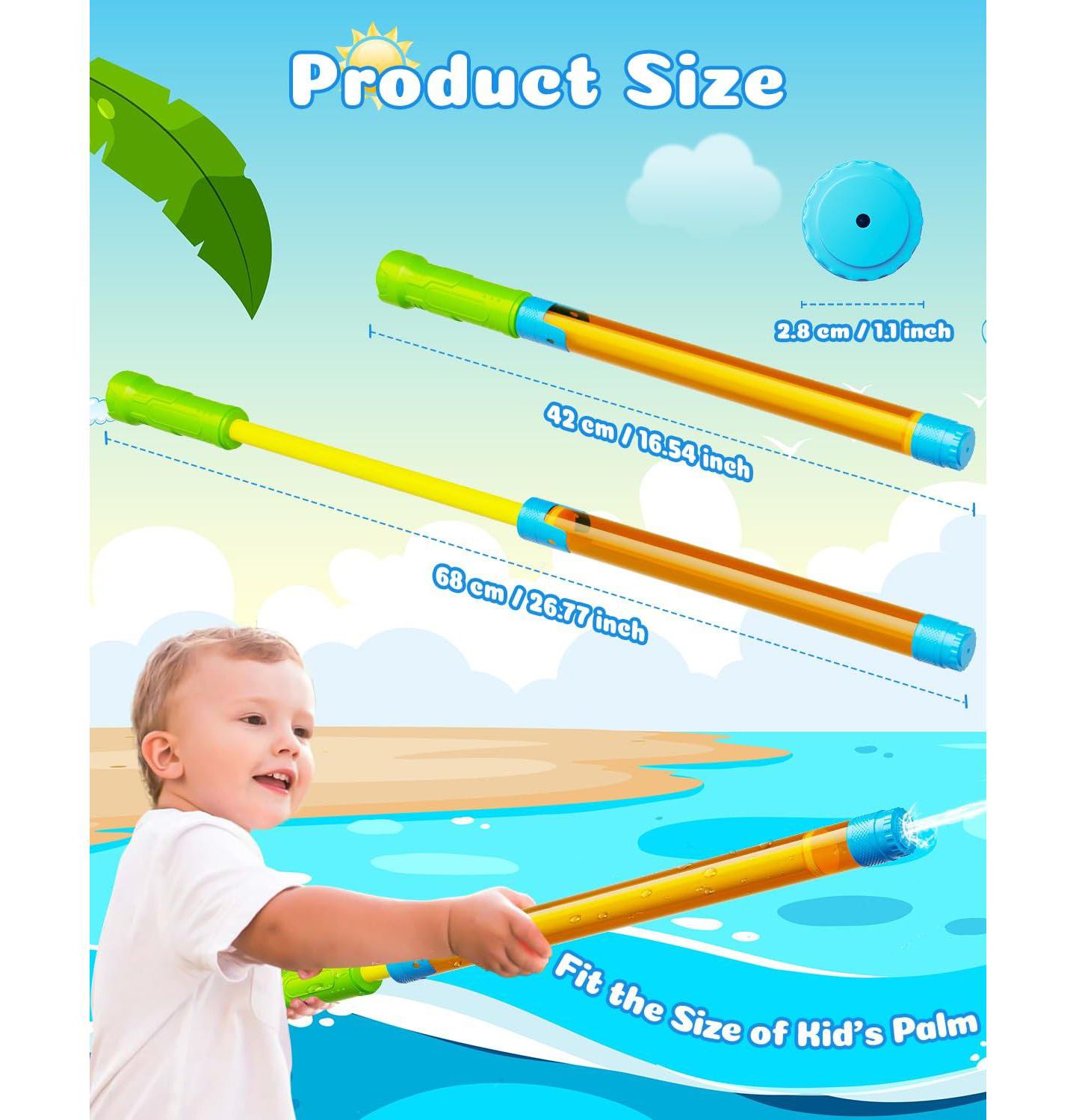 Детские игрушки GNUADZ 115ml 40-Foot Range Water Blasters, 18-Piece Set, Ages 3-12, цвет: 6 Pack — фото 4