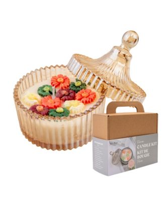 Decorative Candle Making Kit, Petite Flowers DIY Art Kit for Home Decor Accessories