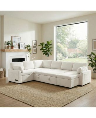 U-Shaped Sectional Sofa Bed with Storage